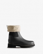 Hunter Boots | Women's Refined Stitch Roll Top Vegan Shearling Boots-Black