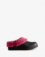 Hunter Boots | Women's Play Vegan Shearling Insulated Clogs-Black/Prismatic Pink